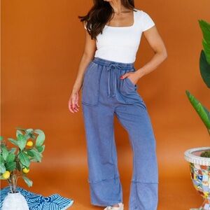 Indigo Terry Cloth Lounge Pants